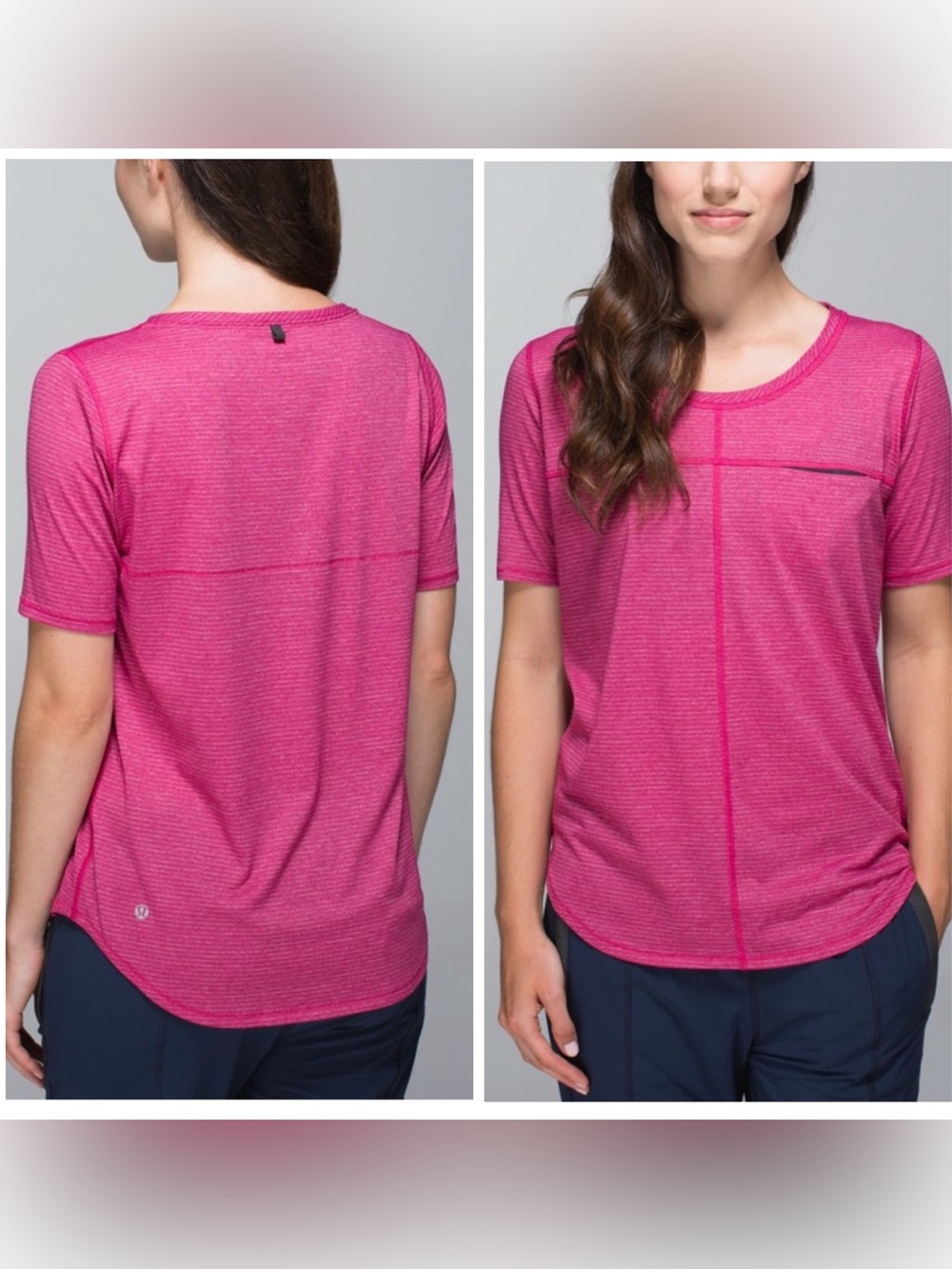 Lululemon Run Away Short Sleeve Tee Women's Size 8 Heathered Bumble Berry